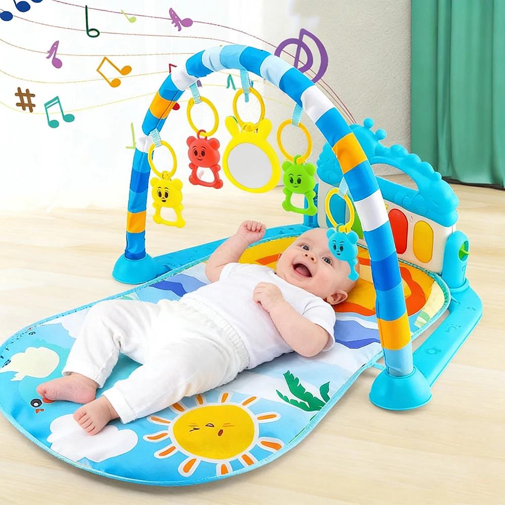 Tapis d'éveil musical pour bébé 0-36 mois avec piano, jouets d'activités, tapis de jeu à pédales, ca