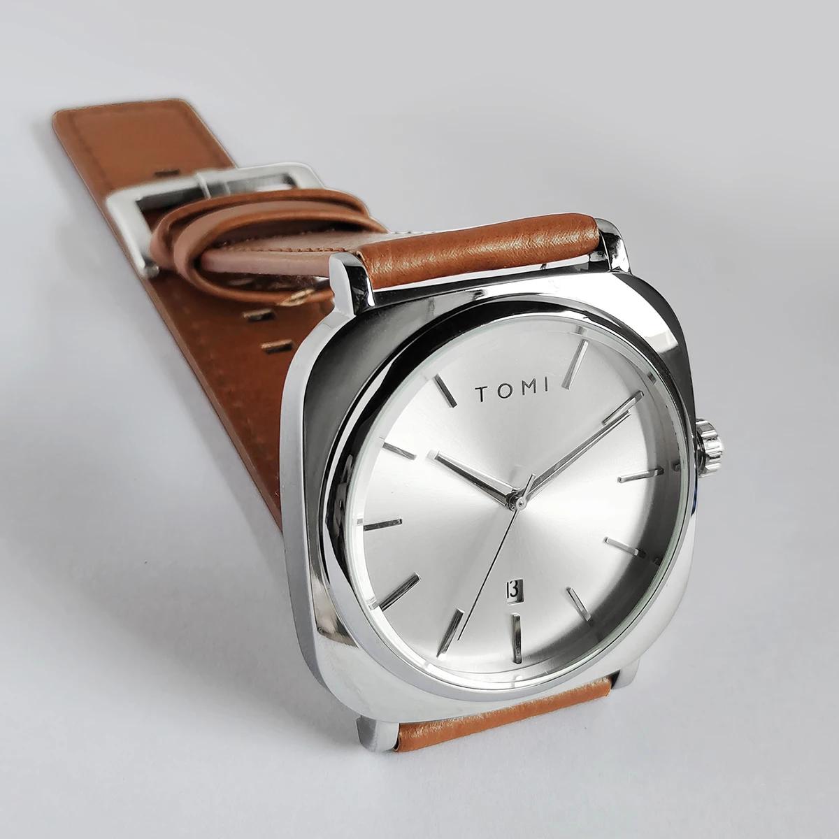 TOMI montre de conception d'affaires de mode pour hommes montre à petit disque carré de haute qualit