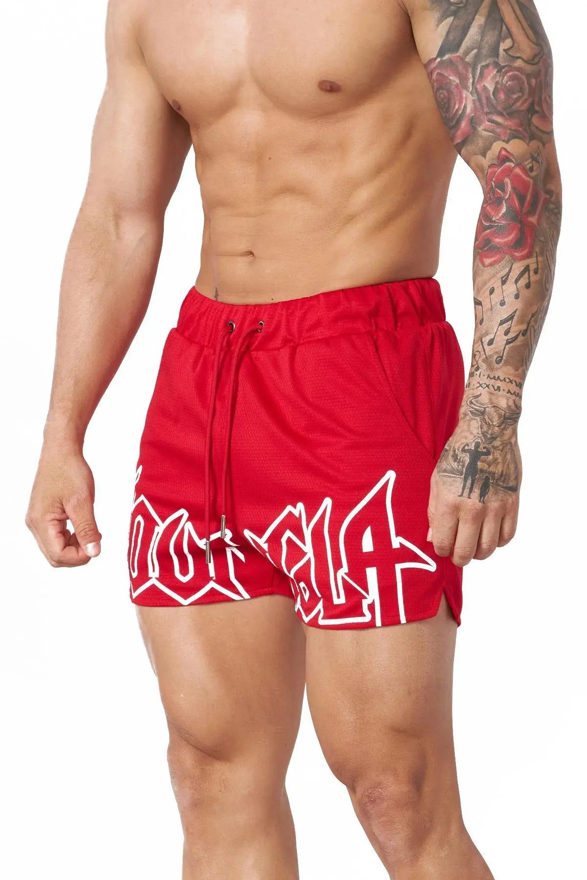 YA short de sport d'été pour hommes, musculation, Fitness, séchage rapide, respirant, décontracté, c