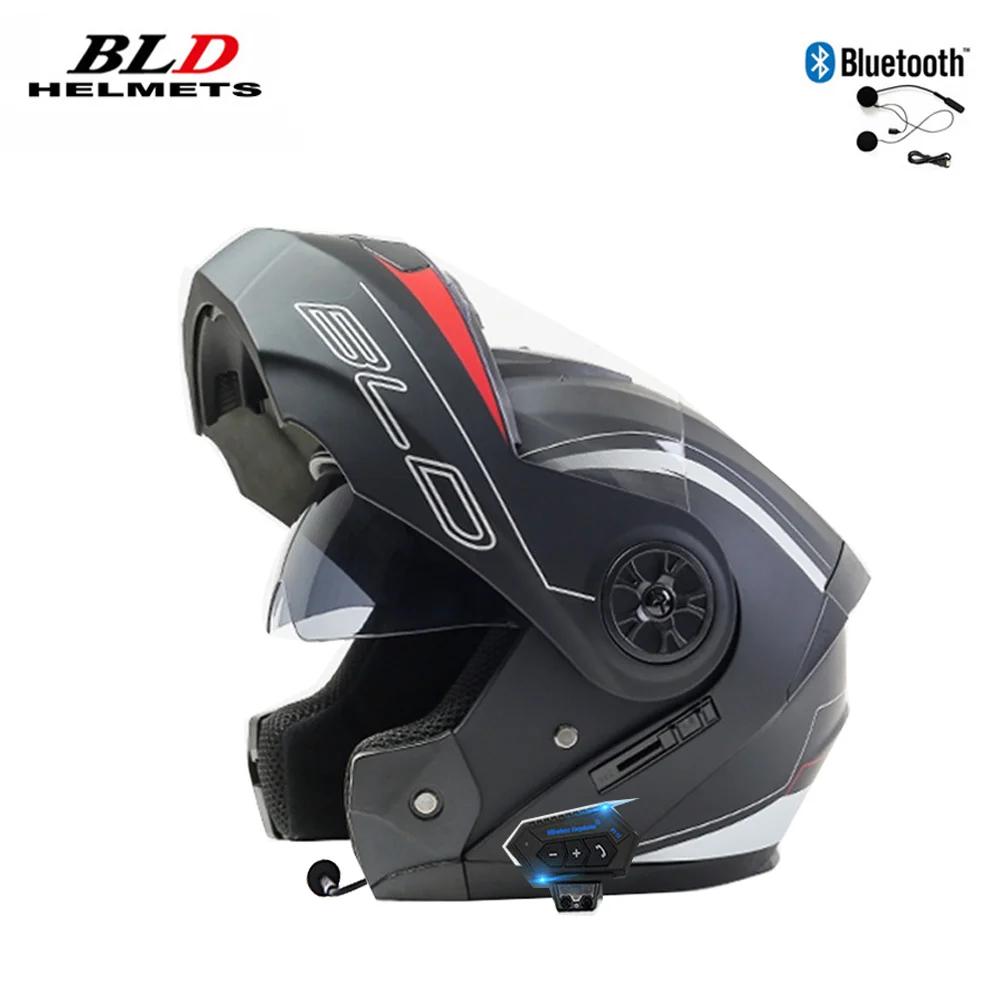 Casque de moto modulaire rabattable, double visière, Bluetooth Safrty, équitation, puzzles complets,