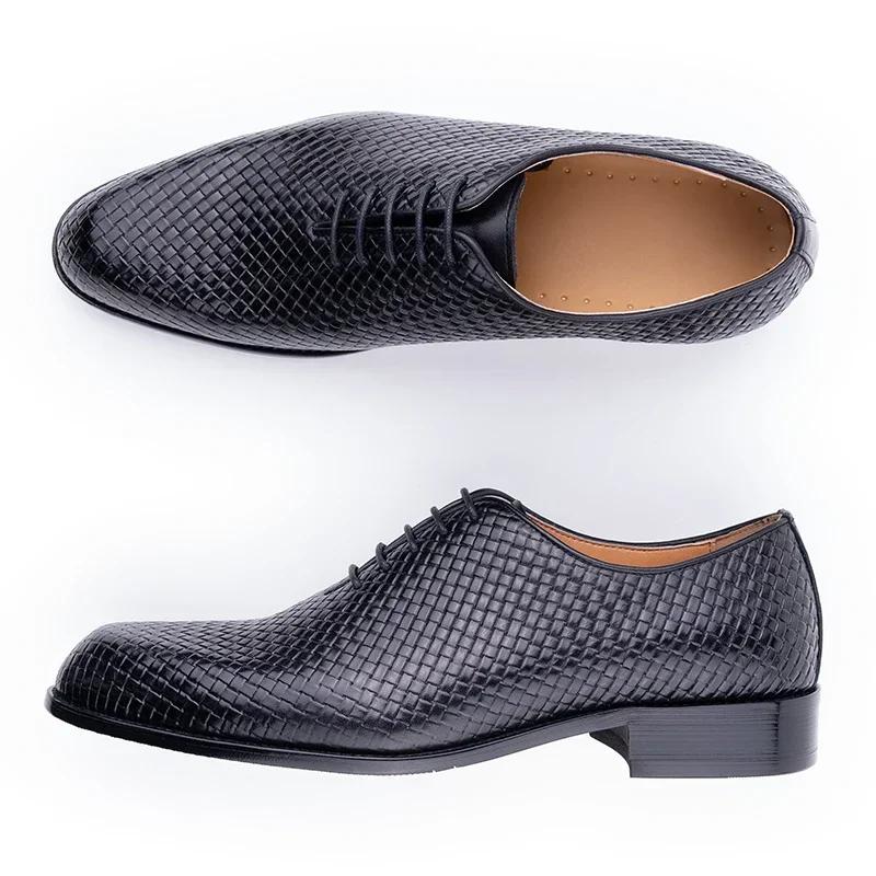 Chaussures Oxford en cuir véritable pour hommes, chaussures de bureau d'affaires décontractées, conf