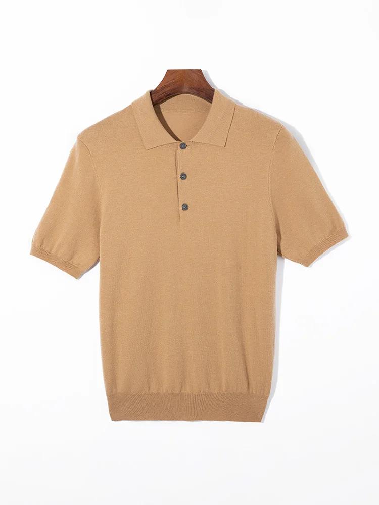 Pull Mérinos à Manches Courtes et Col Polo pour Homme, Vêtement Triblockchain, Ample, Grande Taille,