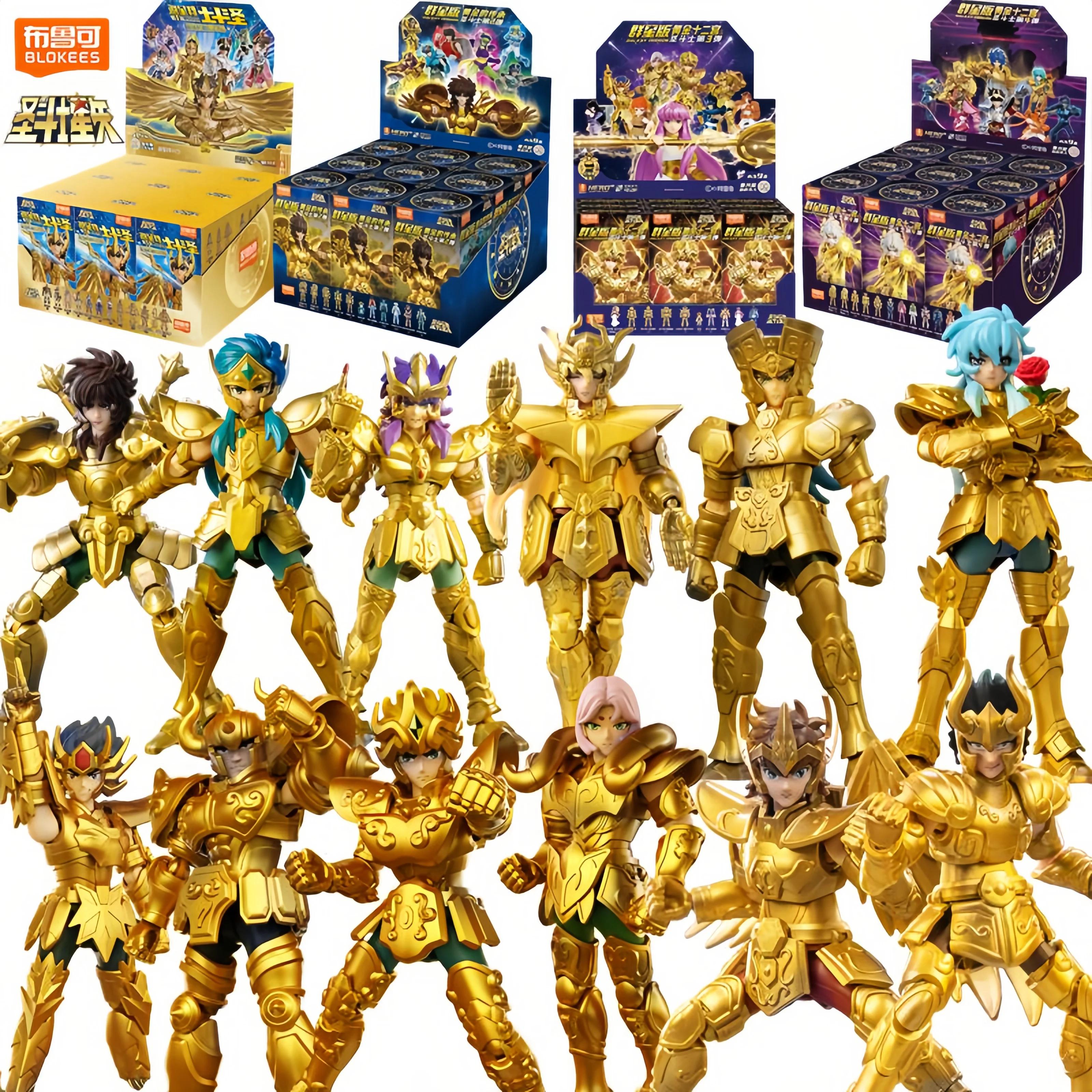 BLOKEES Gold Saint Stars Series Wave1- 4 Blind Box |   Ensemble de figurines d'action sous licence S
