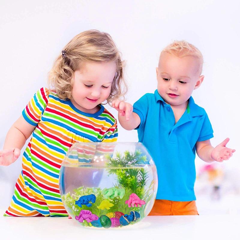 Mini œuf de dinosaure à couver, 10/20/60 pièces, œufs craquelés colorés, jouets amusants pour enfant