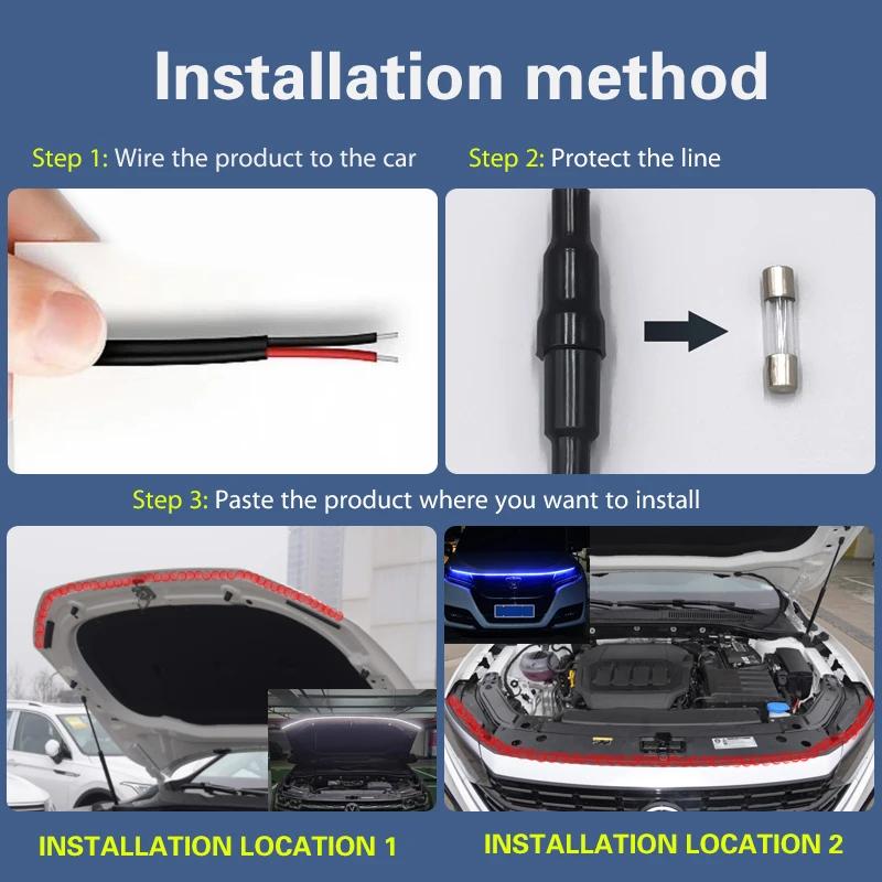 Feu antibrouillard avant de voiture, étanche, Flexible, avec balayage de démarrage, lampe LED univer