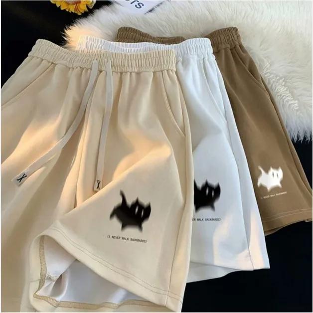 Short surdimensionné pour hommes, foulard gaussien, imprimé chatons, Short à cinq points pour Couple