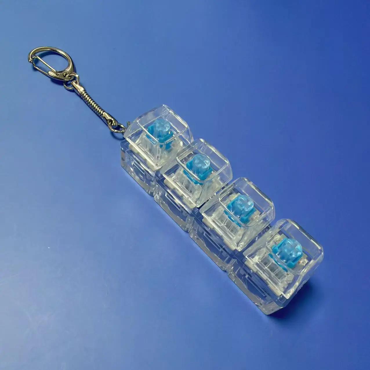 Jouets anti-stress pour clavier, capuchons de touches en cristal LED, porte-clés, gadget pour les do