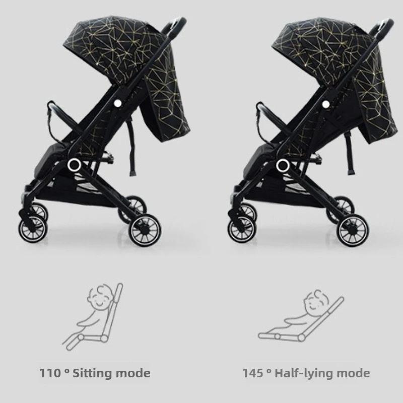 Poussette double pour bébé, poussette détachable à vue haute, pliable et légère, avec fonction assis