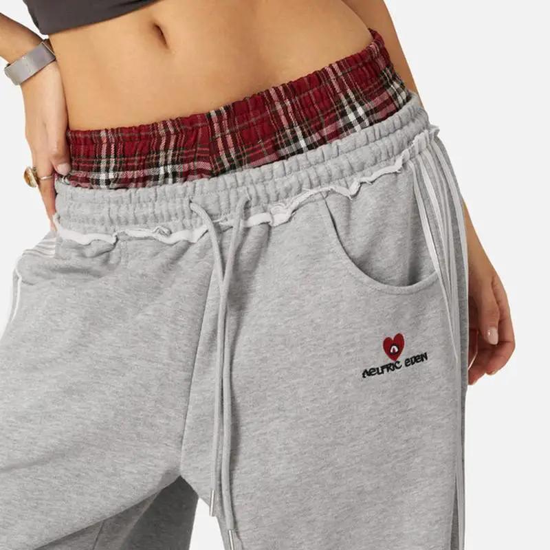 Ensemble deux pièces ample de Style collège rétro américain, faux pantalon de salle de bain à Double