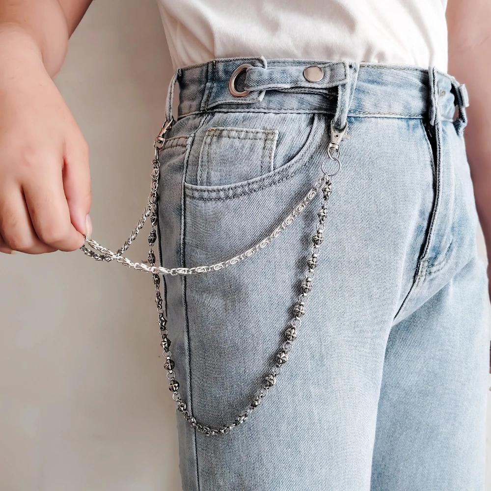 Une chaîne en jean Hip-Hop de rue de Style Harajuku, chaîne de taille Double couche de Style Punk pe