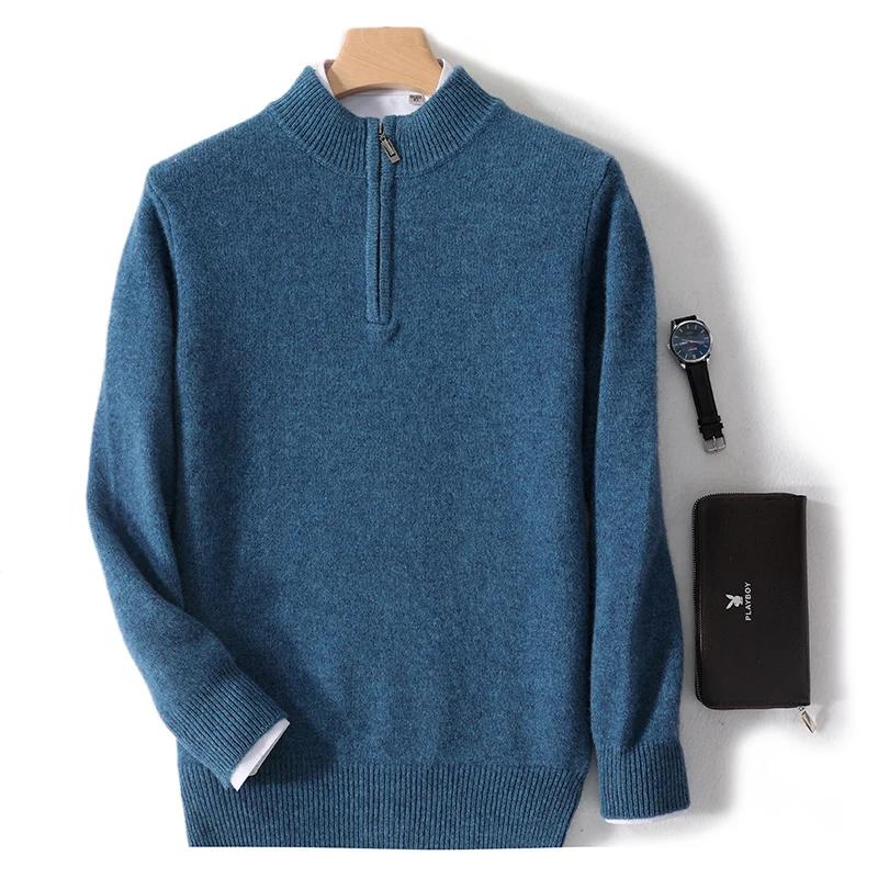 Pull en tricot décontracté pour hommes, 2024 pure laine, vêtements classiques, vent anglais, solide,