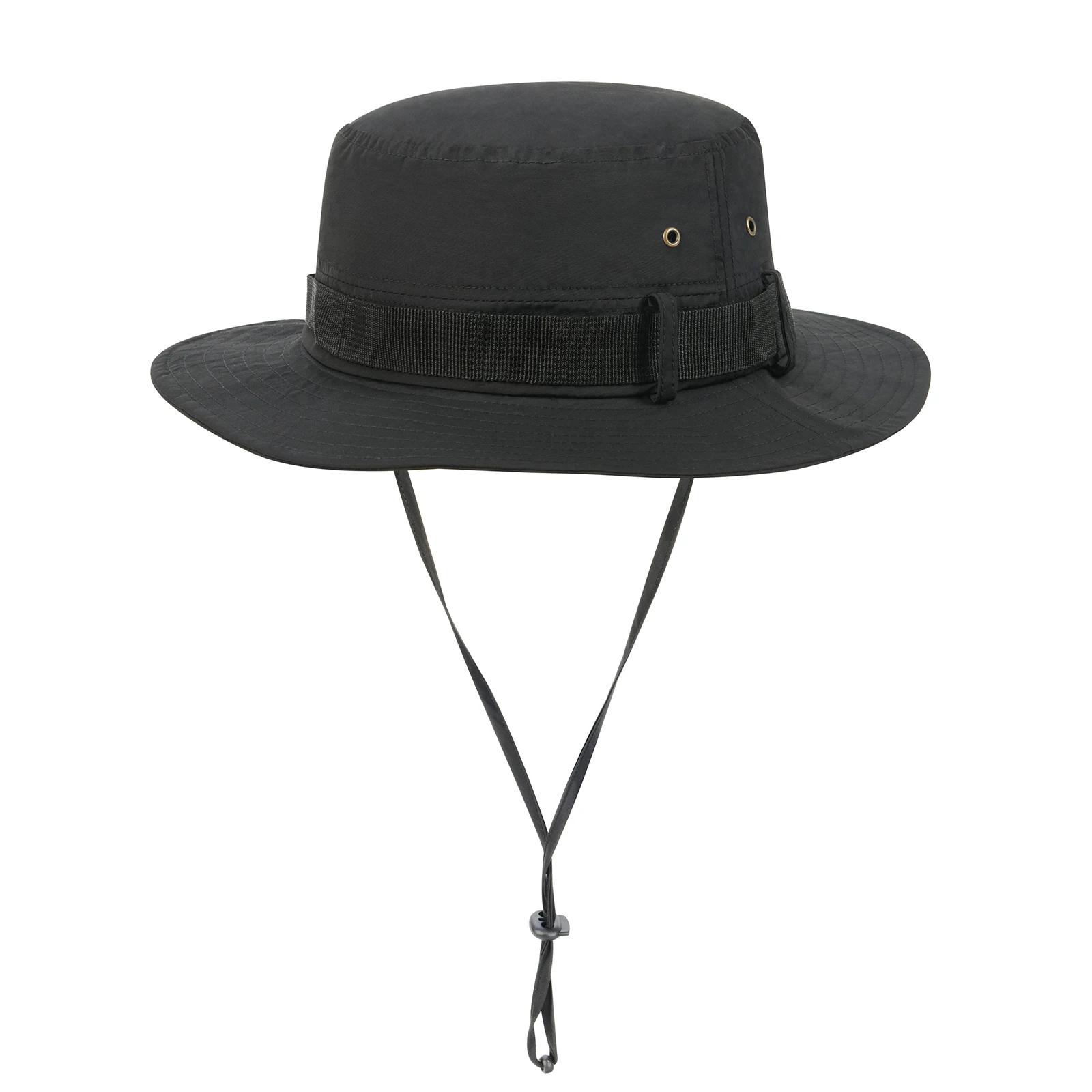 BOTVELA Chapeau seau imperméable avec mentonnière Chapeau Boonie pliable à séchage rapide Chapeau Sa