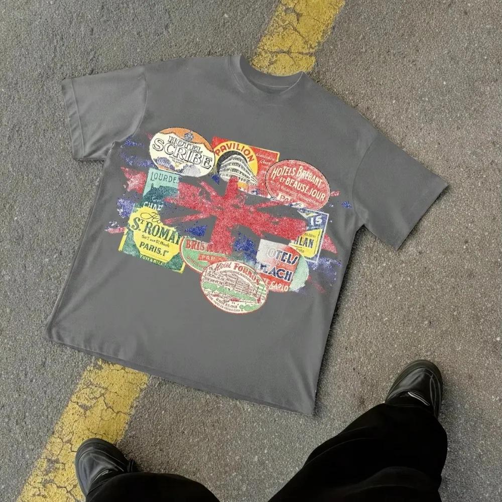 T-shirt col rond à manches courtes en coton décontracté vintage Y2K avec un graphique amusant pour h