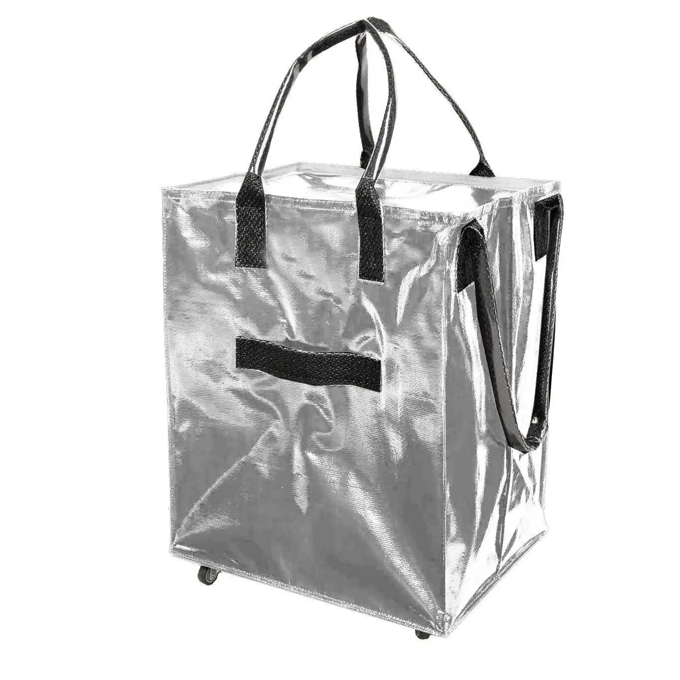 Chariot pliable avec roulettes, chariot utilitaire de grande capacité pour l'épicerie, les voyages e