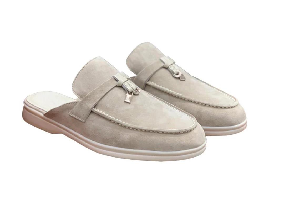 Mules et mocassins confortables en daim, chaussures de ville polyvalentes pour femmes