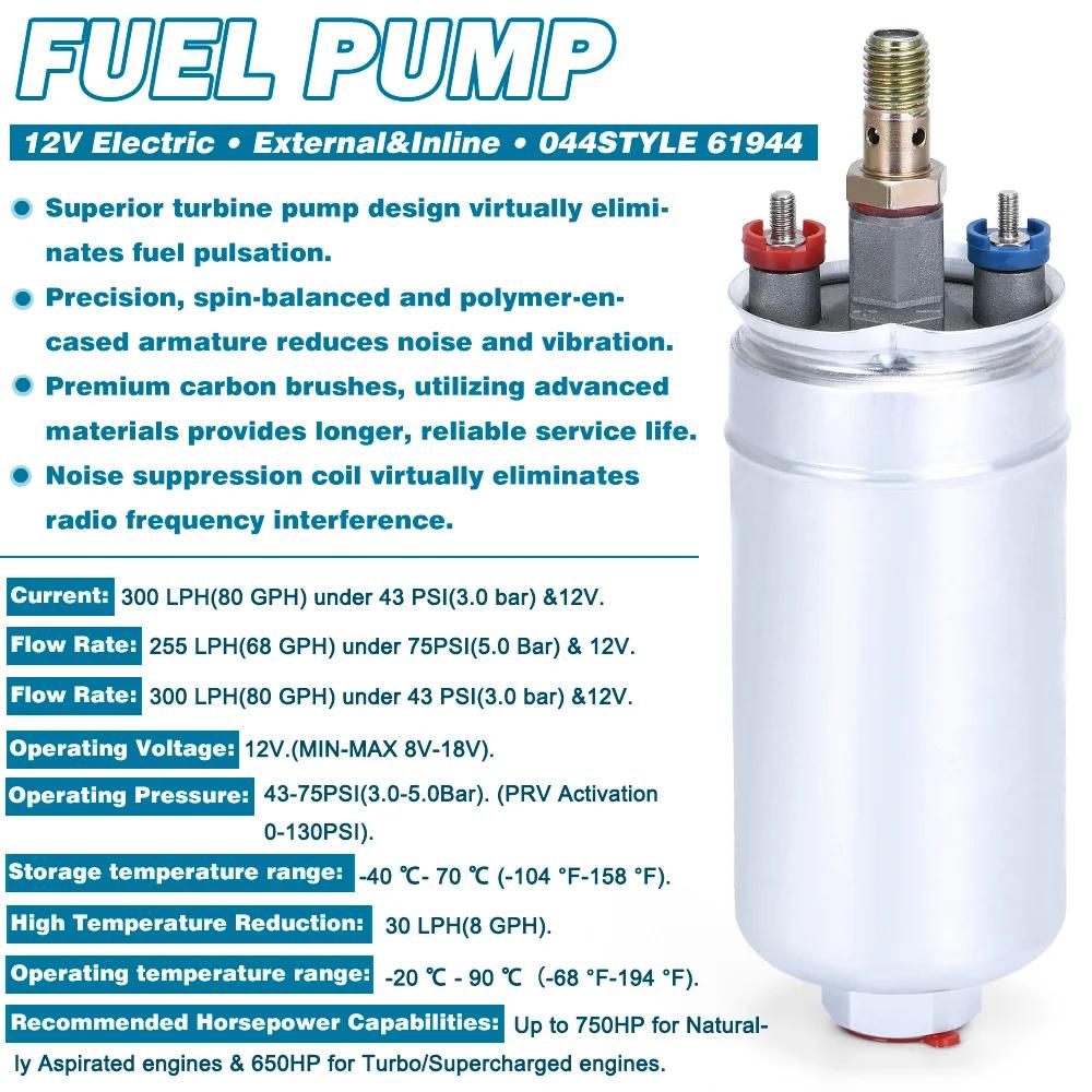 PQY - TOP appelle pompe à carburant externe ALITY 044 OEM:0580 254 044 Poulor 300lph livré avec PQY-