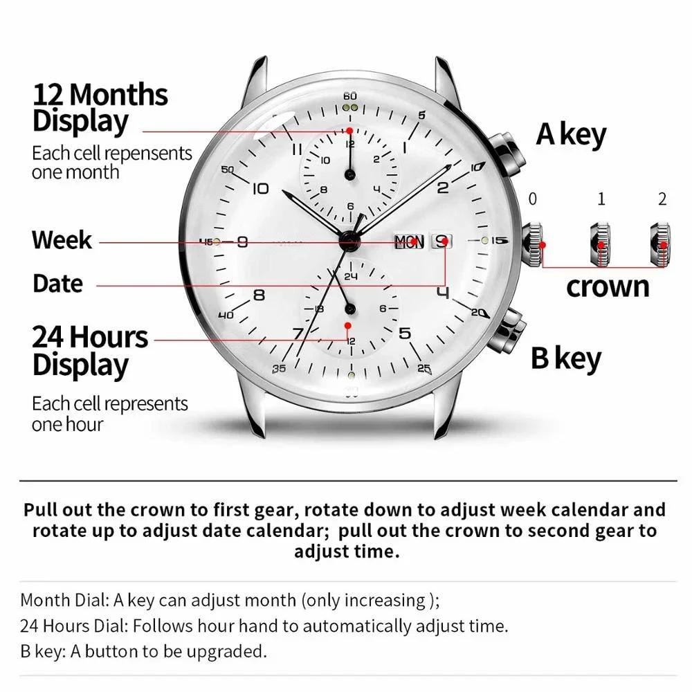 Montres mécaniques pour hommes, montre-bracelet automatique d'affaires, en acier inoxydable, lumineu