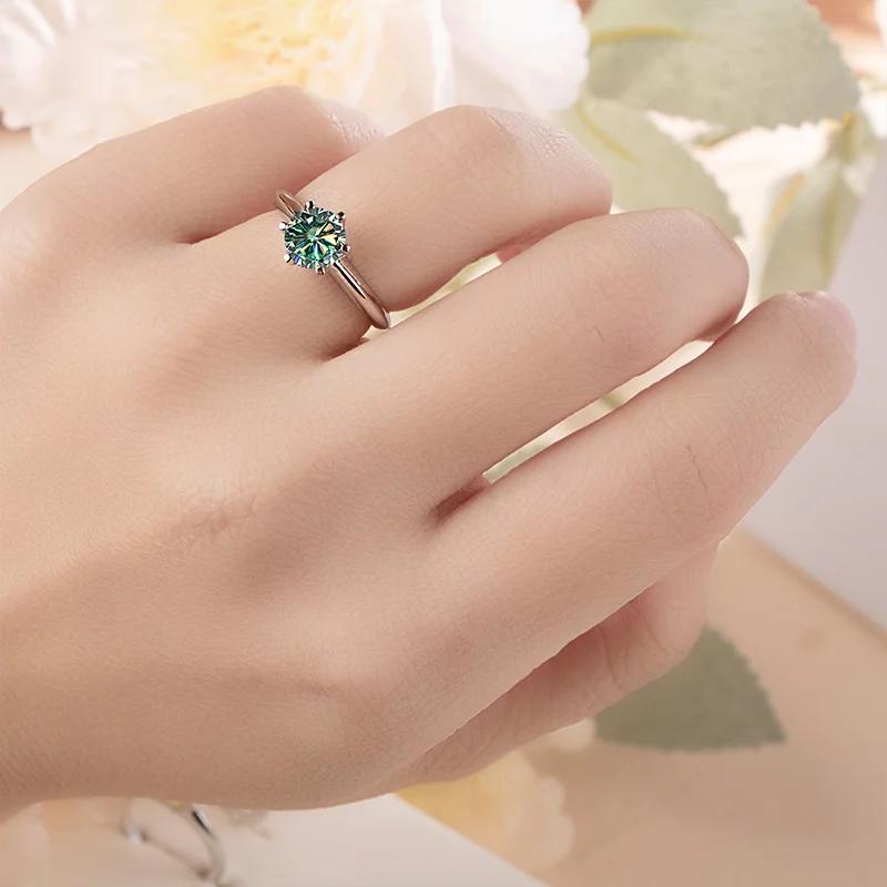 Bague Moissanite certifiée GRA VVS1, bague Solitaire en diamant de laboratoire pour femmes, promesse