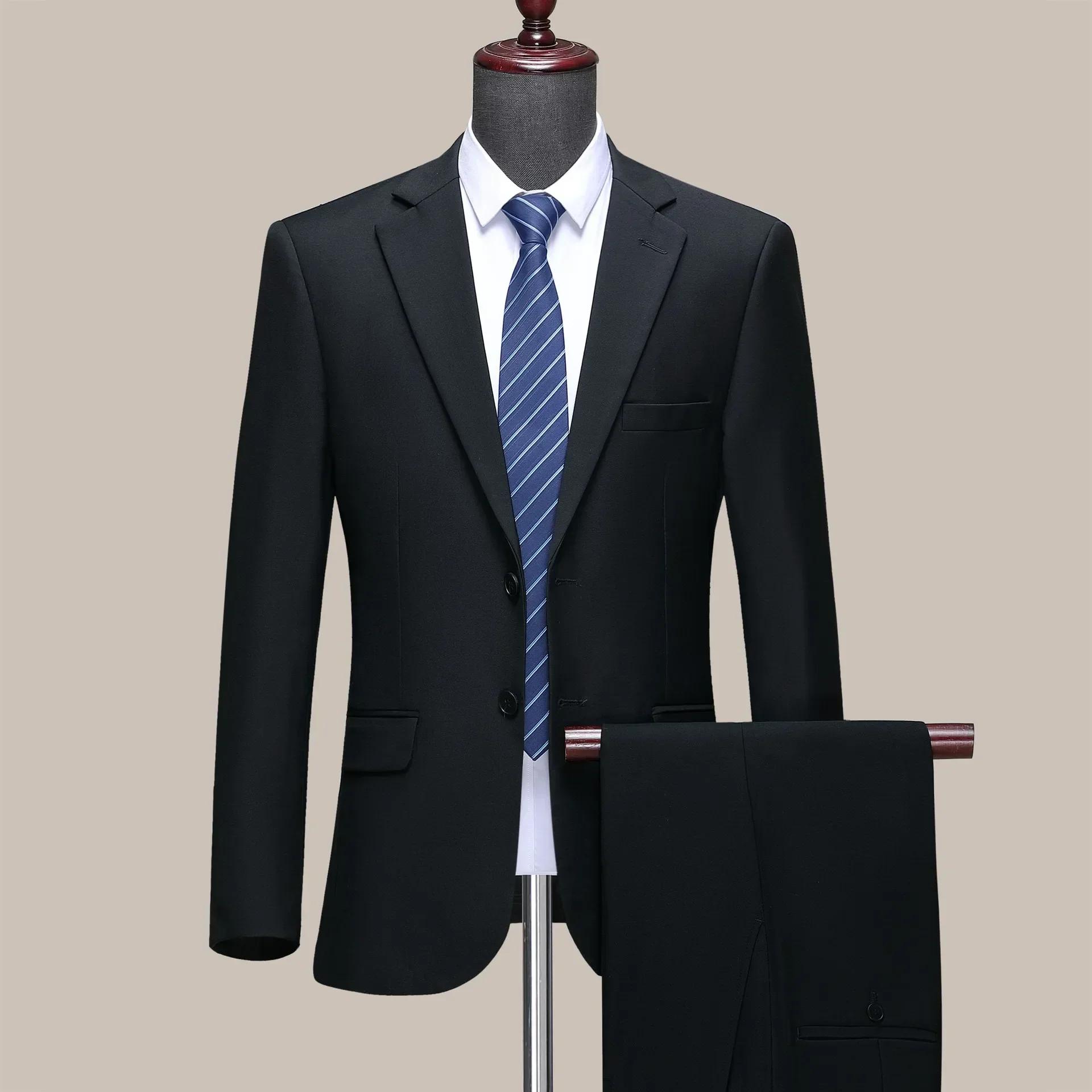 S-8XL trempée (Blazer + fj) Chemise décontractée de gentleman pour le travail, coupe couvertes, mari
