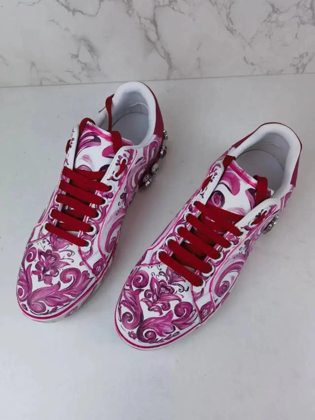 Chaussures plates décontractées à motif floral vert en porcelaine, style Country Tide, avec contrast