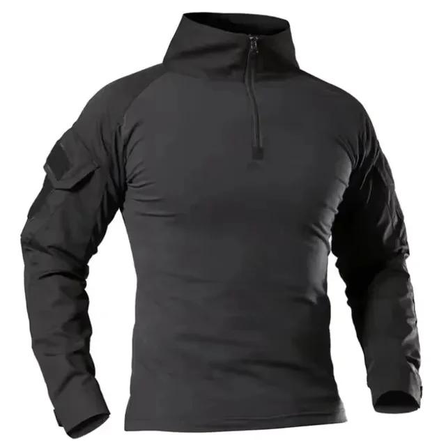T-shirts de randonnée tactiques en plein air pour hommes, chemise d'escalade de chasse à manches lon