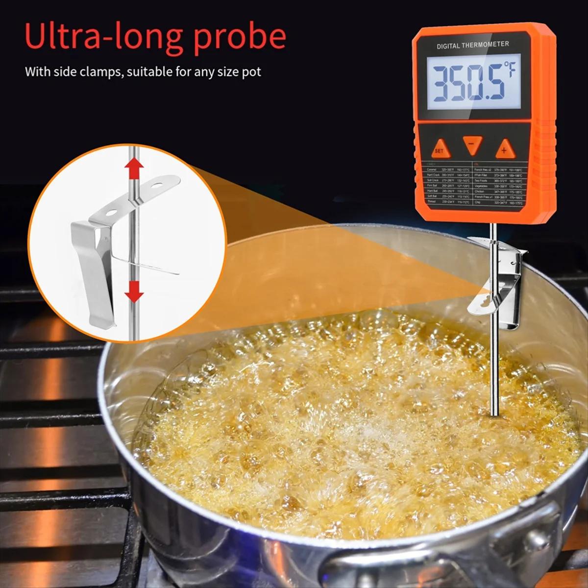 Sonde Candy Therye.com avec pince à pot, fonction d'alarme, IPX6 étanche, rotatif, grand écran, huil