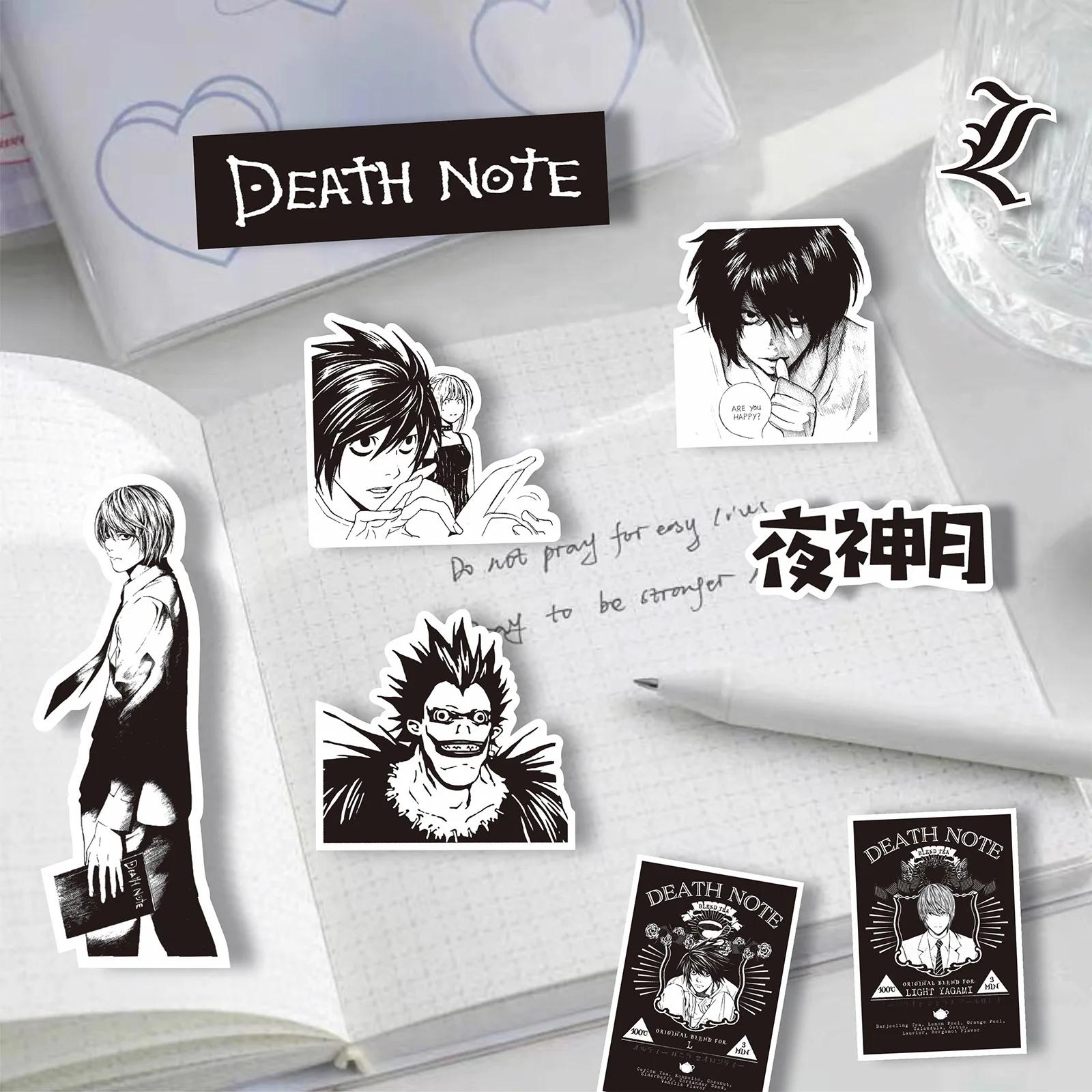 65 pièces Anime Death Note autocollants noir blanc décalcomanies Scrapbook bagages ordinateur portab