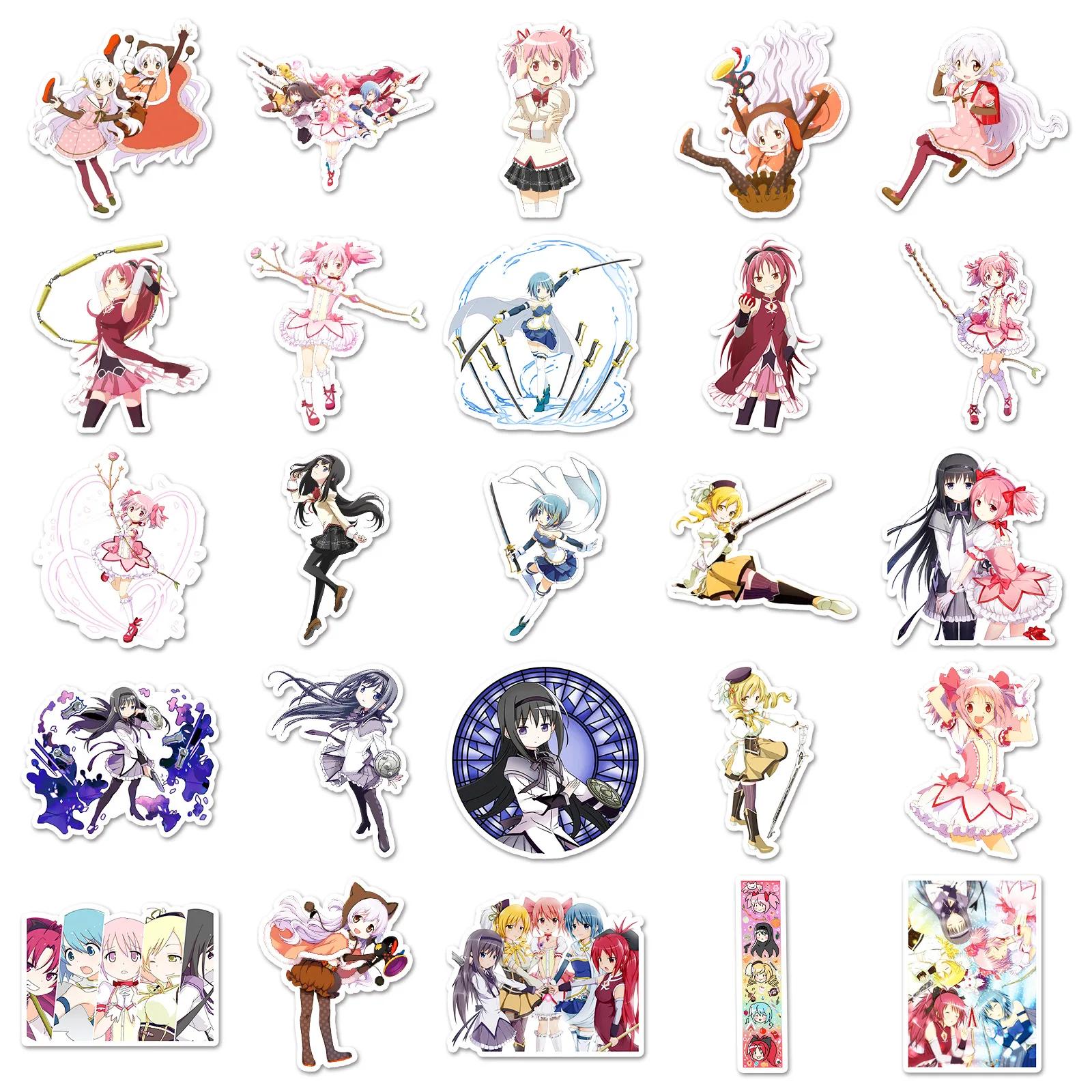 Autocollants de Dessin Animé Puella Magi Madcontempled Magica, Stickers Amusants pour Moto, Bagages,