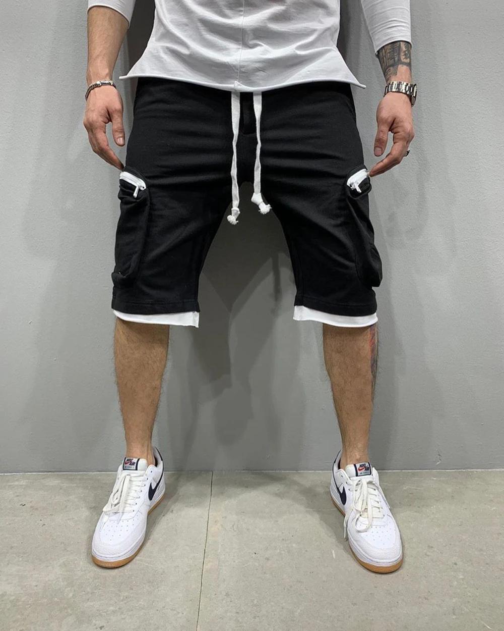Short Cargo d'été en coton pour hommes, short de Fitness, respirant, pour jogging, entraînement, gym