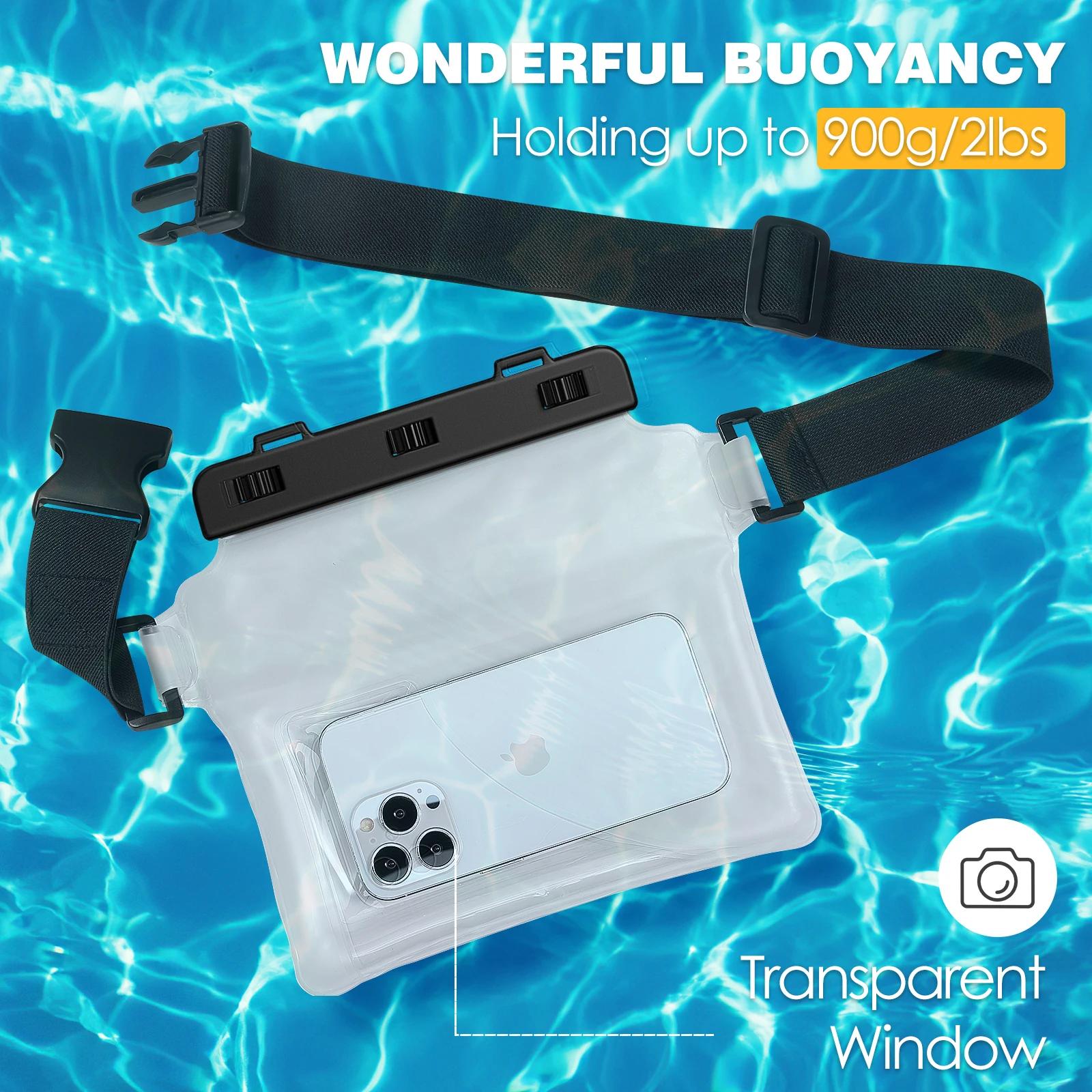 MoKo pochette de téléphone étanche Fanny Pack sac sec flottant pour natation kayak plongée en apnée 