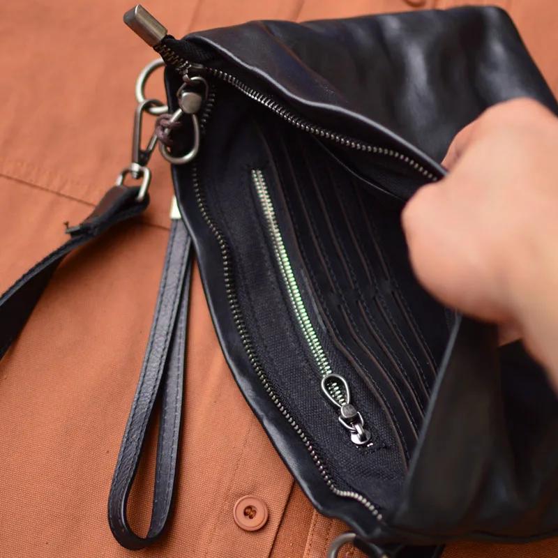 Gland TOO-Sac à main en cuir plissé artisanal, sac à bandoulière rétro décontracté multifonctionnel,