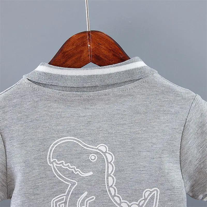 Été bébé garçon vêtements décontractés dessin animé dinosaure T-Shirt pantalon court 2 pièces/ensemb