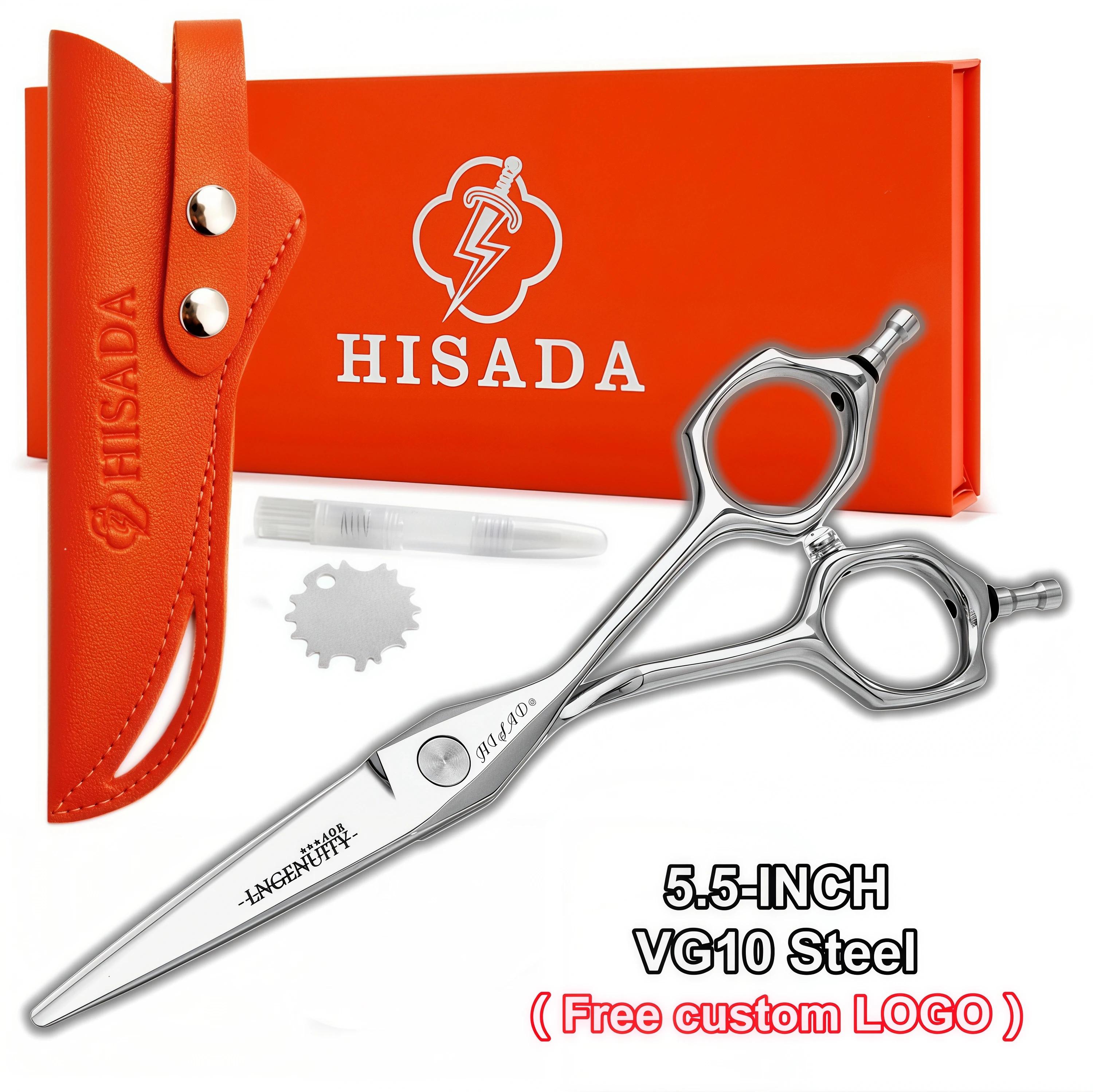 Ciseaux de barbier HISADA, ciseaux à cheveux multifonctionnels de 5,5 pouces, acier japonais VG10, c