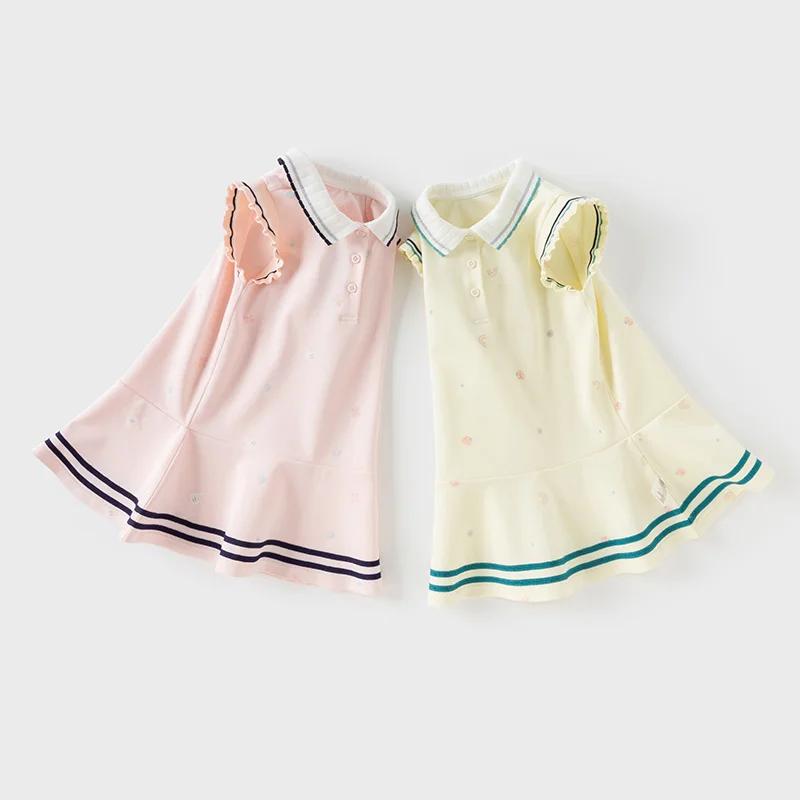 Dave Bella – robe Polo pour enfants, nouvelle mode d'été pour bébés filles, jupe ondulée douce et mi