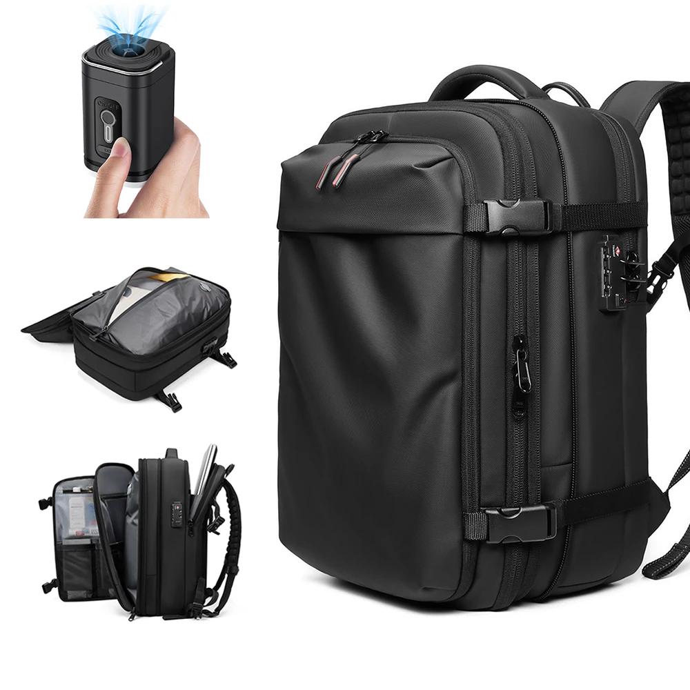 Sac à dos de voyage pour hommes sac à dos pour ordinateur portable à compression sous vide 17 pouces