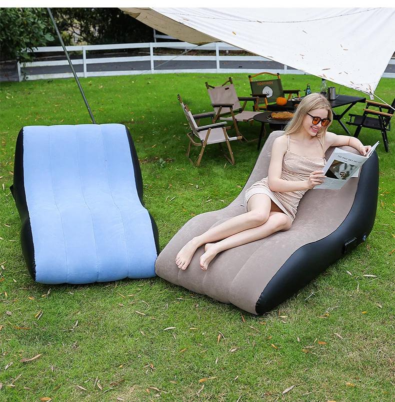 Chaise longue gonflable, chaise longue gonflable, canapé à Air de plage, canapé de salon paresseux p