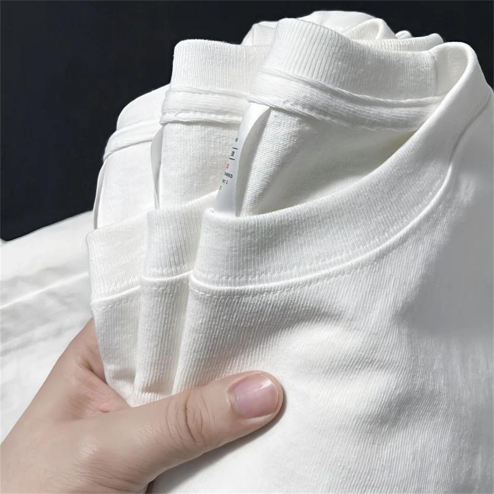 Hommes t-shirt été couverture en coton femmes couleur unie t-shirts vierges col rond à manches court