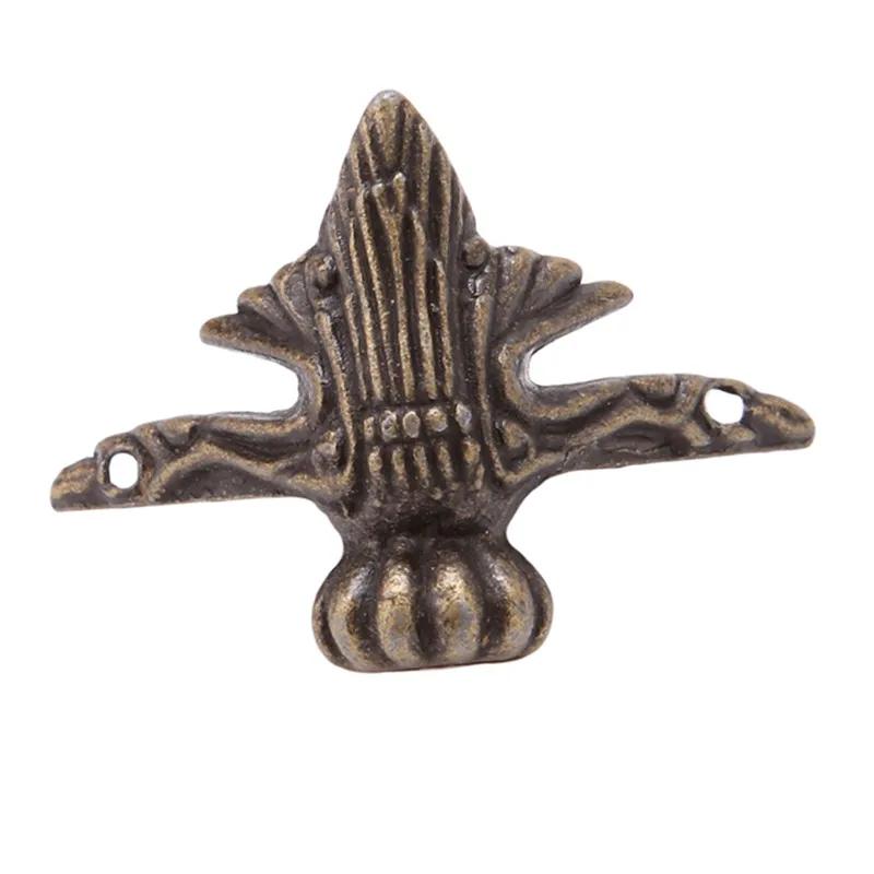 Coffre à bijoux en laiton Bronze Antique, boîte de meubles en bois, pieds décoratifs, protection d'a