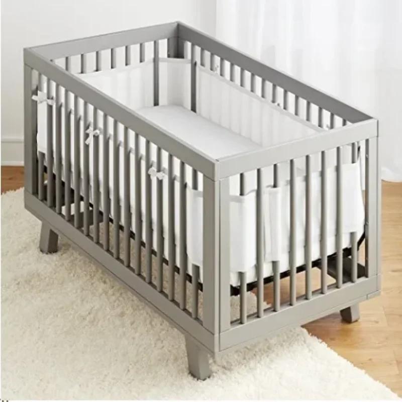 Doublure de lit en maille respirante pour lit de bébé, garde-corps en coton, pare-chocs épais, prote