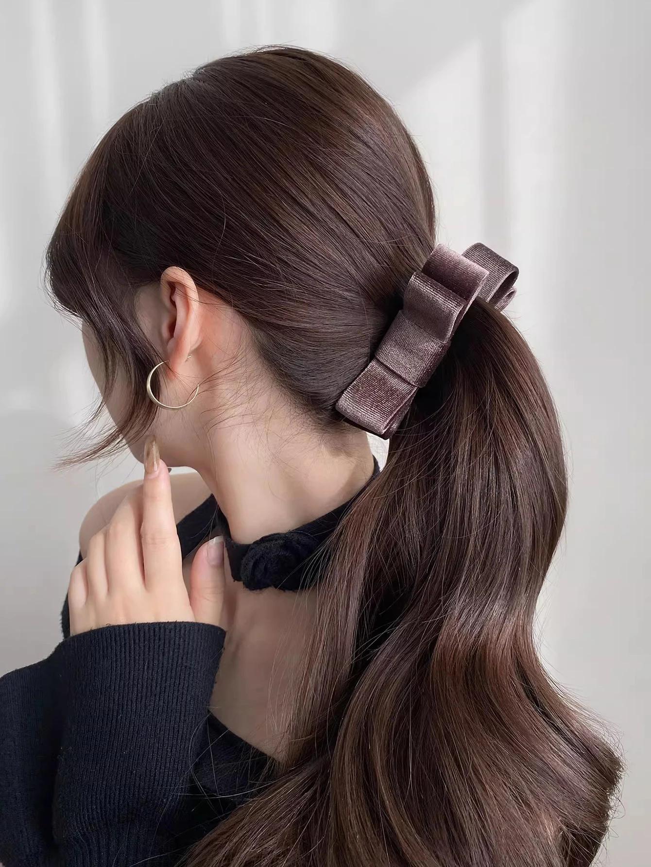 Lystrfac nouvelle couleur unie mode tissu arc banane pinces à cheveux épingle à cheveux pour les fem