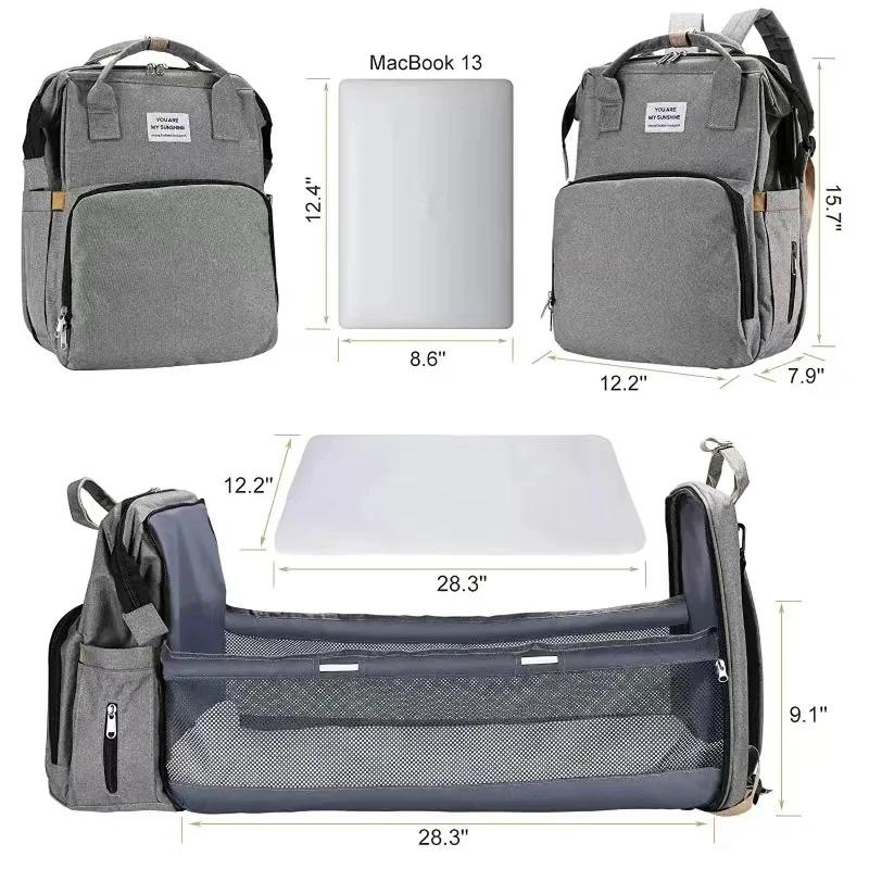 Sac de maman pliant léger portable lit de berceau pliant sac à dos de bébé de grande capacité sac de