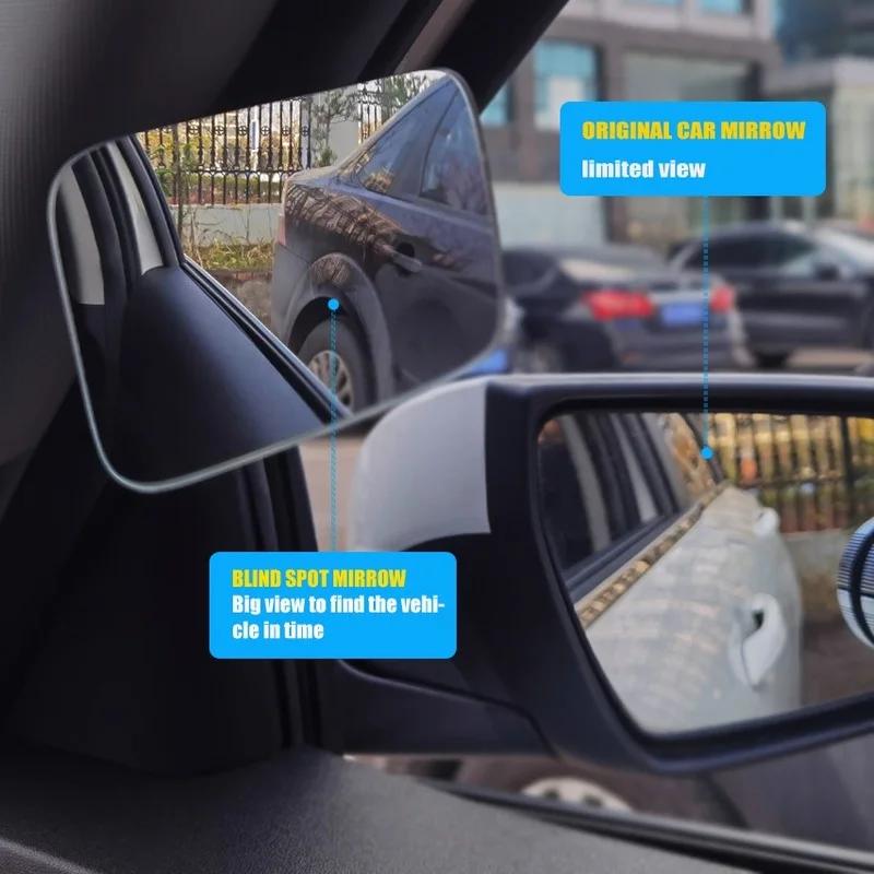 Rétroviseur d'angle mort auxiliaire de voiture, rétroviseur convexe intérieur, grand Angle de 360 de
