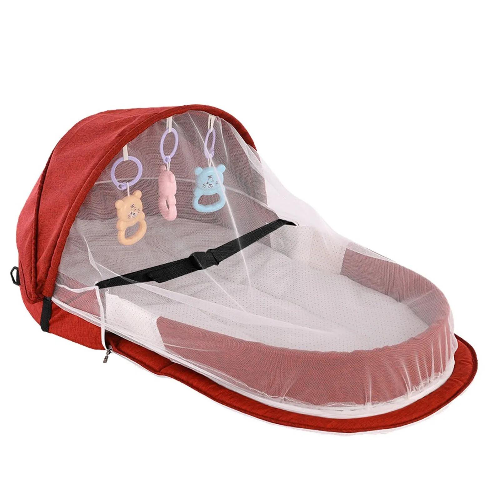 Lit Pliable et Portable pour Bébé, Couffin avec Filet et et Auvent, Nid pour le Camping
