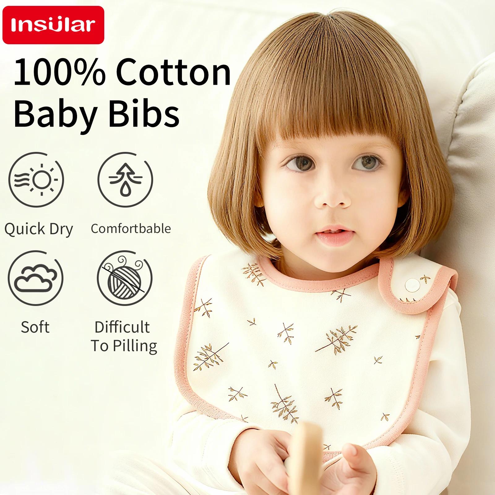 Serviette de salive pour bébé, 5 pièces/ensemble, bavoirs 100% coton, doux pour la peau, facile à es