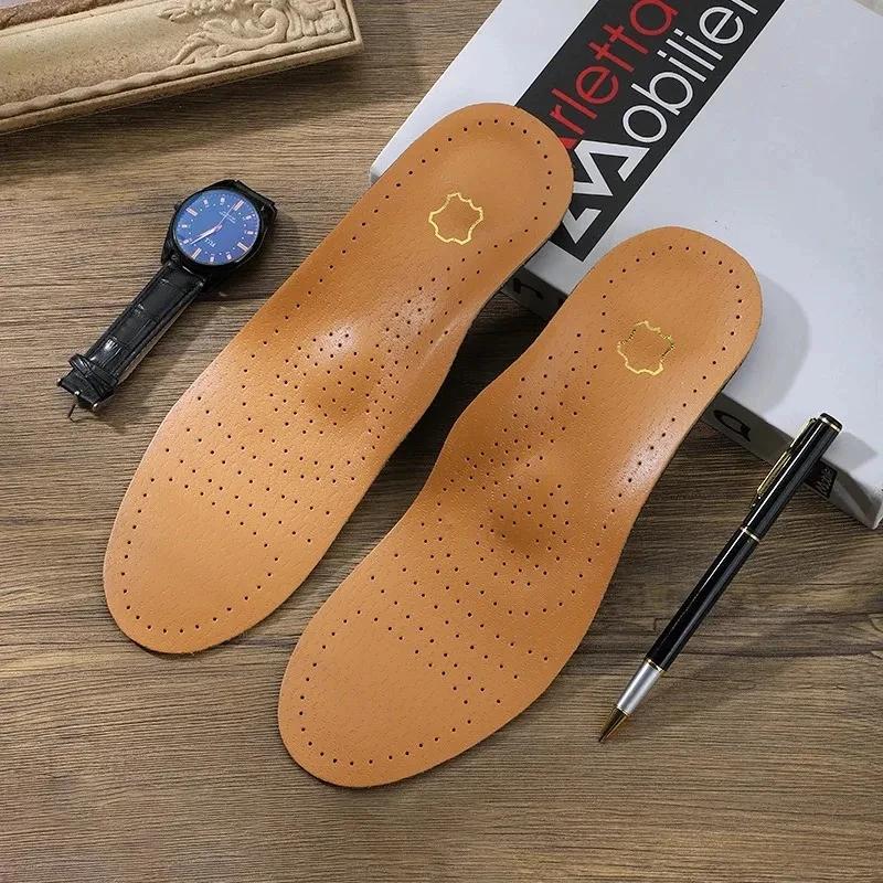 Semelles orthopédiques en cuir, Support de voûte plantaire, pieds plats, fasciite plantaire, coussin