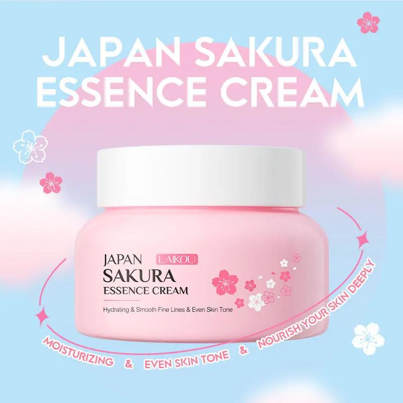 2 pièces LAIKOU japon Sakura Essence crème pour le visage fleur de cerisier lissant crème pour le vi