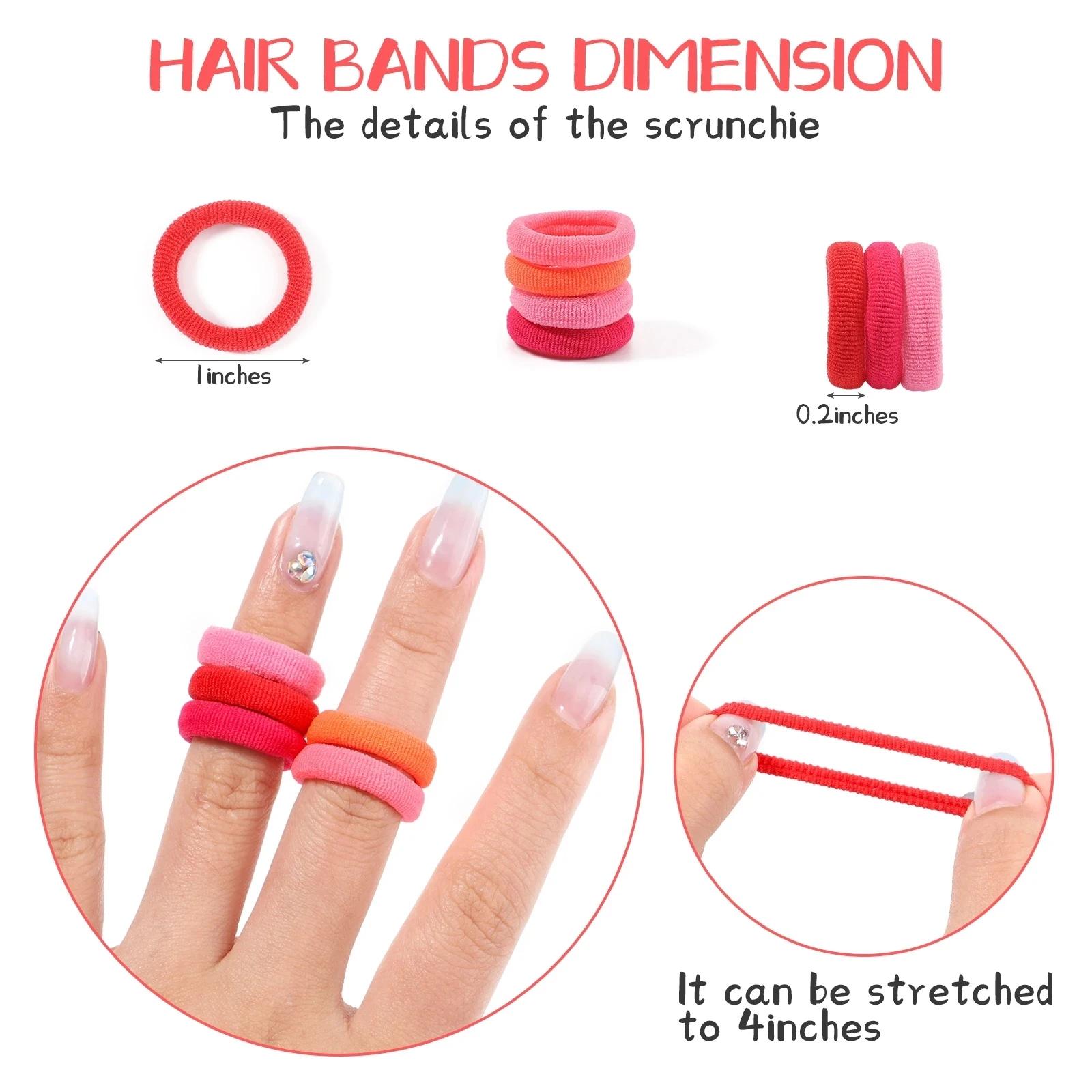 100 pièces coloré de base en Nylon élastique attaches de cheveux pour les filles enfants queue de ch