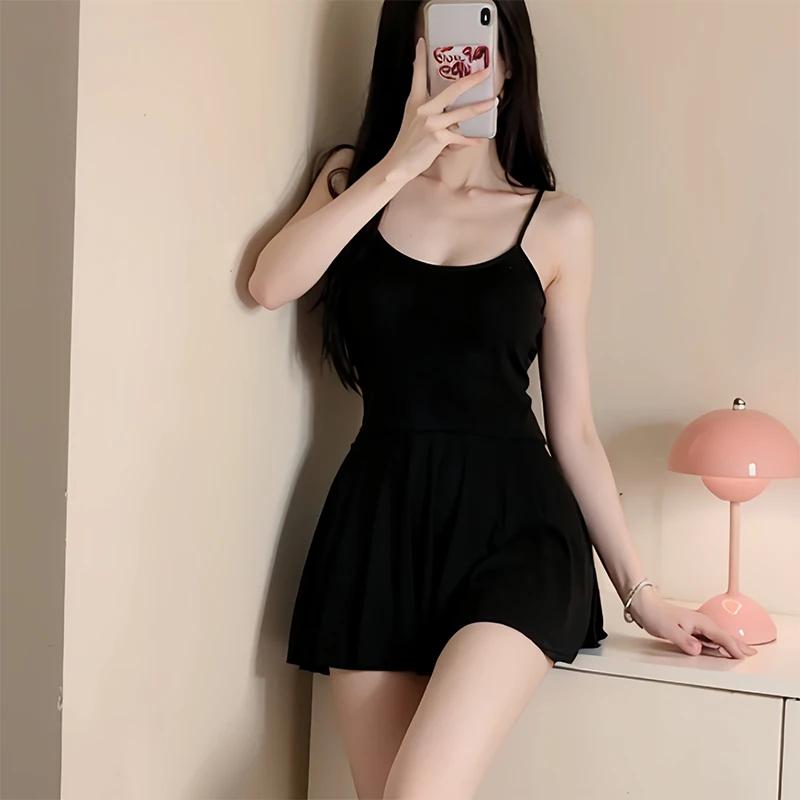 Femmes Sexy licou dos nu mince col en v Mini robe lisse Allure plissée Micro MINI robe mode uniforme