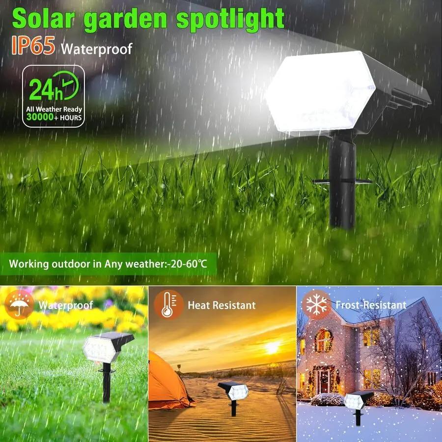 108 LED lumières solaires extérieures spots solaires projecteurs de paysage 92 LED réglable décorati