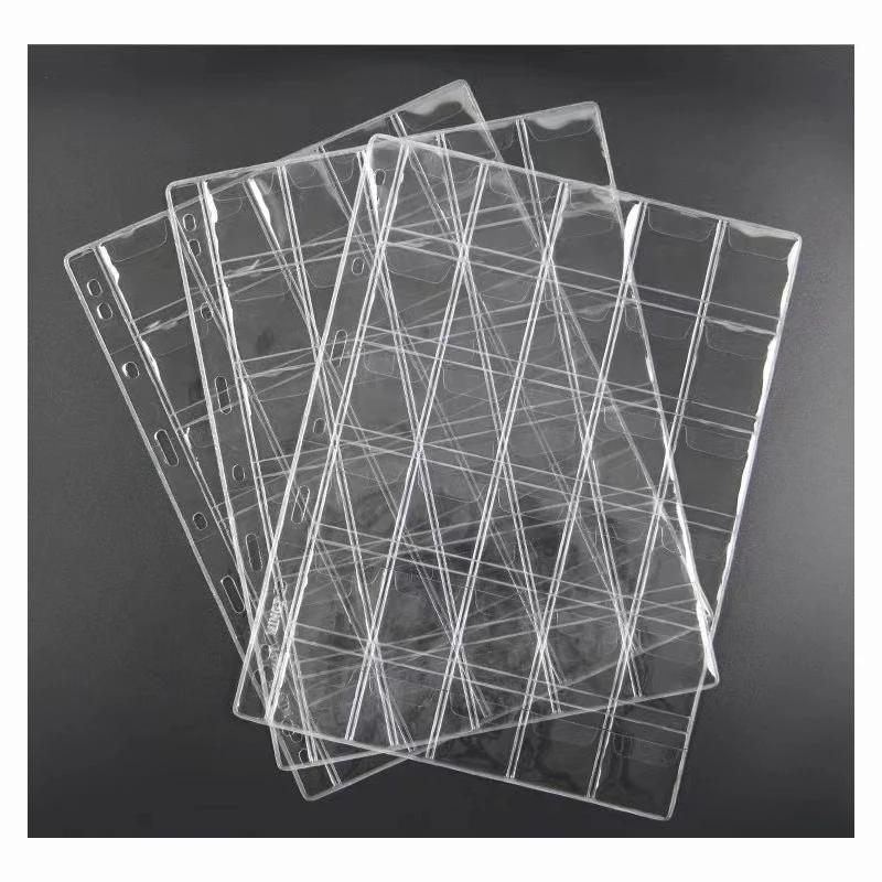 12/20/30/42 grilles Album de pièces de monnaie Pages PVC poche sans acide porte-monnaie timbre Colle